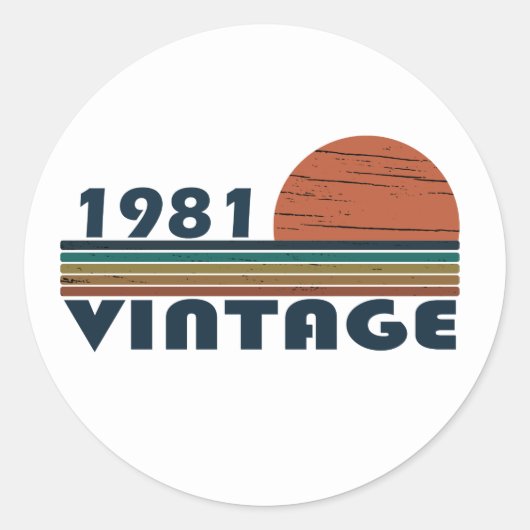 Geboren in 1981  verjaardagscadeau ronde sticker (Voorkant)