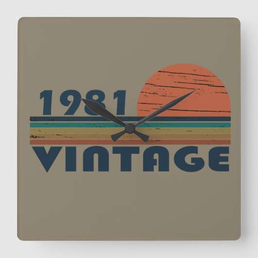 Geboren in 1981  verjaardagscadeau vierkante klok (Voorkant)
