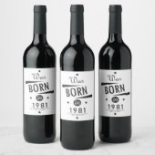 Geboren in 1981 Wijnlabel -  45e verjaardag Wijn Etiket (Flessen)