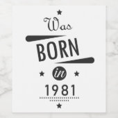 Geboren in 1981 Wijnlabel -  45e verjaardag Wijn Etiket (Enkel label)