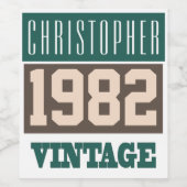 Geboren in 1982. 1982 Geboorte Wijn Label Wijn Etiket (Enkel label)