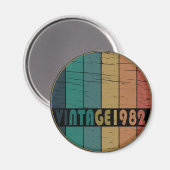 Geboren in 1982 op  verjaardag magneet (Voorkant / Achterkant)