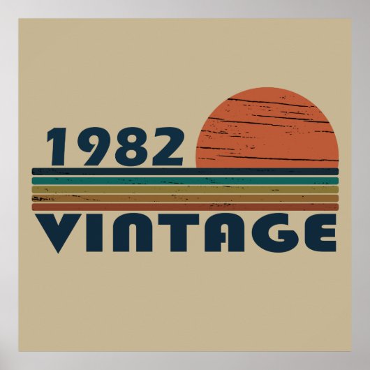 Geboren in 1982 op verjaardag poster (Voorkant)