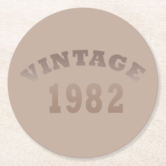 Geboren in 1982 op  verjaardag ronde kartonnen onderzetter (Voorkant)