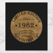 Geboren in 1982 op verjaardag wijn etiket (Enkel label)