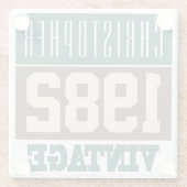 Geboren in 1982, Persoonlijke cadeaus Glazen Onderzetter (Achterkant)