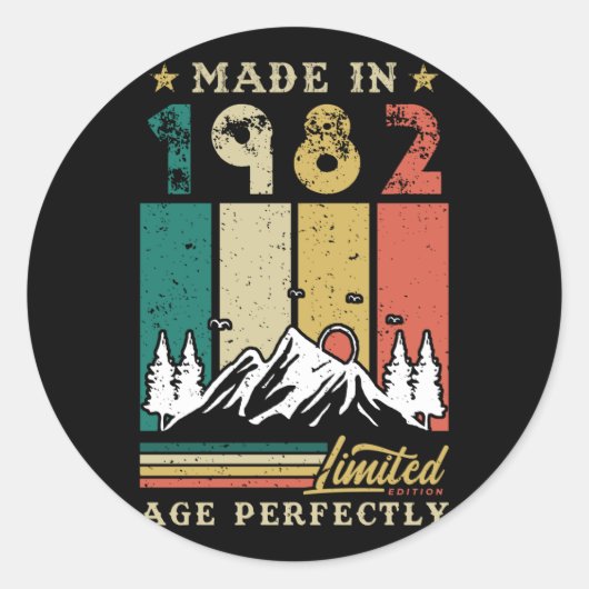 Geboren in 1982 Verjaardag Ronde Sticker (Voorkant)