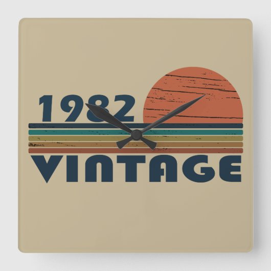 Geboren in 1982  verjaardagscadeau vierkante klok (Voorkant)