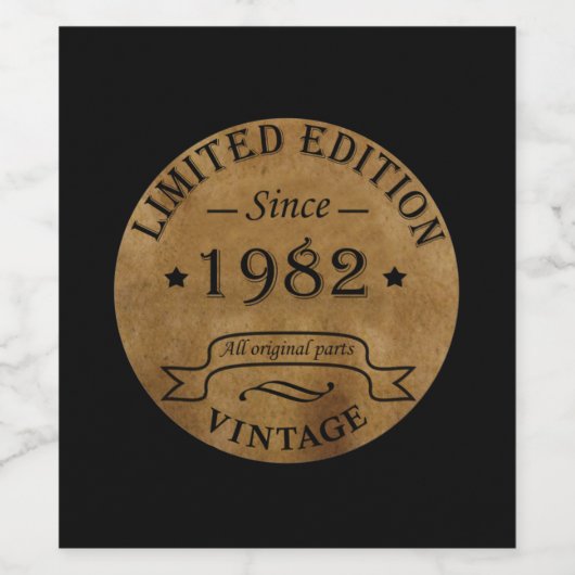 Geboren in 1982 vintage verjaardag wijn etiket (Enkel label)