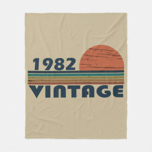 Geboren in 1982 vintage verjaardagscadeau fleece deken