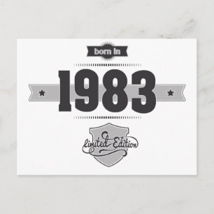 Geboren in 1983 (Dark&Lightgrey) Briefkaart