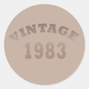 Geboren in 1983 elegante moderne vintage verjaarda ronde sticker