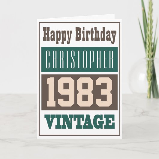 Geboren in 1983, Greetings Card Kaart (Voorkant)