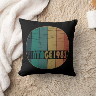 Geboren in 1983 kleurrijke vintage stijl verjaarda kussen