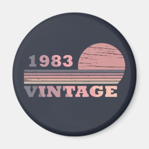 Geboren in 1983 moderne elegante vintage verjaarda magneet