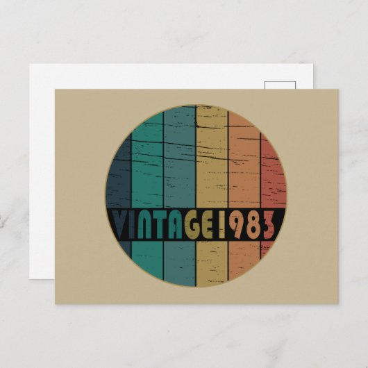 Geboren in 1983 op verjaardag feestdagenkaart (Voorkant / Achterkant)