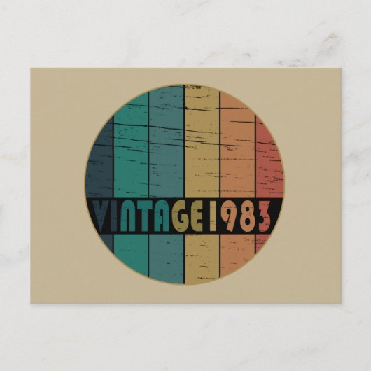 Geboren in 1983 op  verjaardag feestdagenkaart (Voorkant)