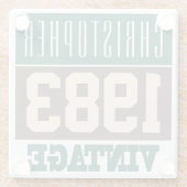 Geboren in 1983, Persoonlijke cadeaus Glazen Onderzetter (Achterkant)