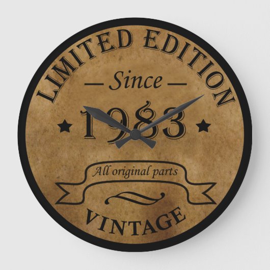 Geboren in 1983  verjaardagscadeau grote klok (Voorkant)