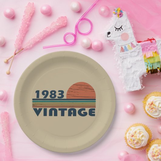 Geboren in 1983 verjaardagscadeau papieren bordje (Feest)