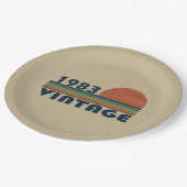 Geboren in 1983 verjaardagscadeau papieren bordje (Gekanteld)