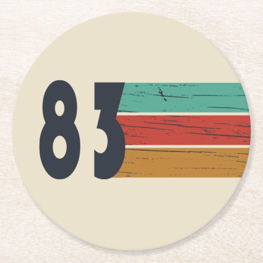 Geboren in 1983 verjaardagscadeau ronde kartonnen onderzetter (Voorkant)