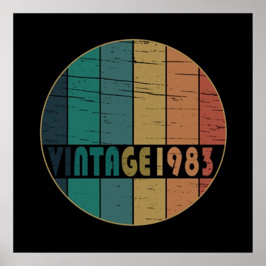Geboren in 1983 vintage verjaardag poster (Voorkant)