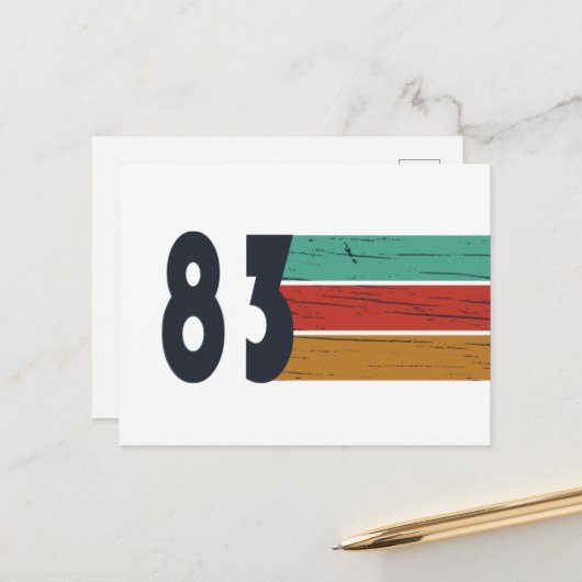 Geboren in 1983 vintage verjaardagscadeau feestdagenkaart (Voorkant / Achterkant in situ)