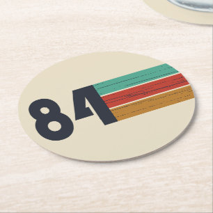 Geboren in 1984  40e verjaardagscadeau ronde kartonnen onderzetter