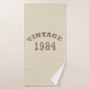 Geboren in 1984 elegante moderne vintage verjaarda badhanddoek