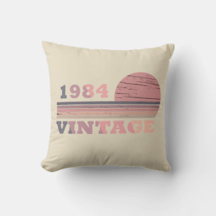 Geboren in 1984 elegante moderne vintage verjaarda kussen