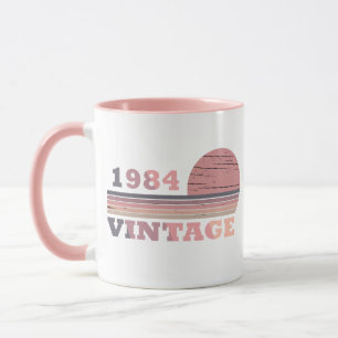 Geboren in 1984 elegante moderne vintage verjaarda mok