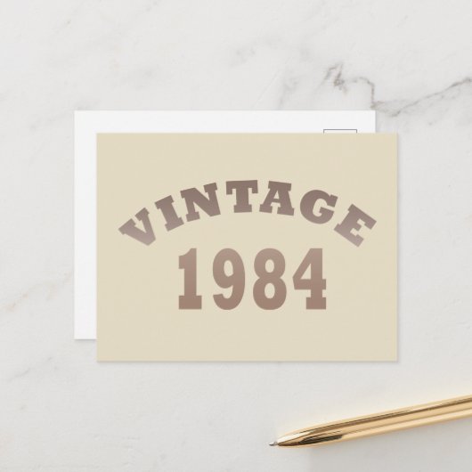 Geboren in 1984 op  verjaardag feestdagenkaart (Voorkant / Achterkant in situ)