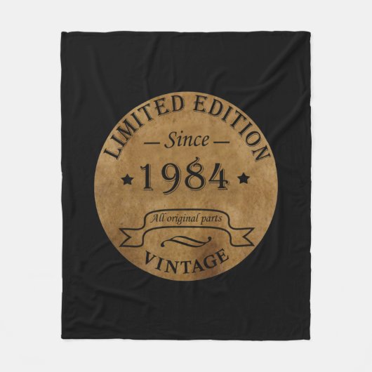 Geboren in 1984 op  verjaardag fleece deken (Voorkant)