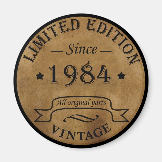 Geboren in 1984 op  verjaardag magneet (Voorkant)