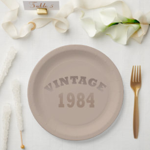 Geboren in 1984 op verjaardag papieren bordje