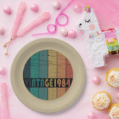 Geboren in 1984 op verjaardag papieren bordje (Feest)