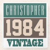 Geboren in 1984, Persoonlijke cadeaus Glazen Onderzetter (Voorkant)