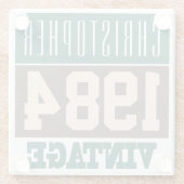 Geboren in 1984, Persoonlijke cadeaus Glazen Onderzetter (Achterkant)