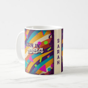 Geboren in 1984 Persoonlijke Mok - 80s Neon Geomet