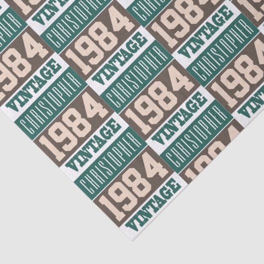 Geboren in 1984 tissuepapier (Detail)