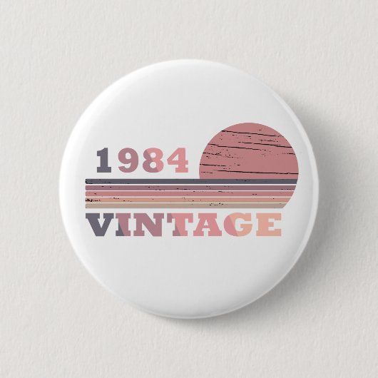 geboren in 1984  verjaardag ronde button 5,7 cm (Voorkant)