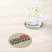 Geboren in 1984  verjaardagscadeau ronde kartonnen onderzetter (Insitu)