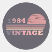 Geboren in 1984  verjaardagscadeau ronde sticker (Voorkant)