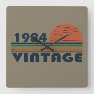 Geboren in 1984 verjaardagscadeau vierkante klok