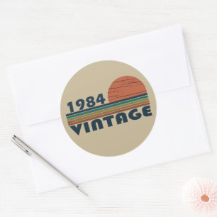Geboren in 1984 Vintage Verjaardagsfeest Cadeau Ronde Sticker