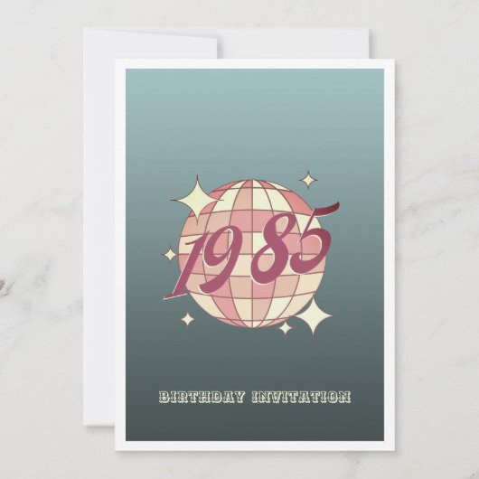 Geboren in 1985 39e 40e verjaardag Uitnodiging (Achterkant)