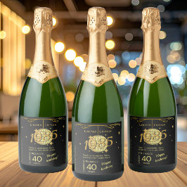 Geboren in 1985 40ste verjaardag wijnlabel Set Sparkling Wijnetiket