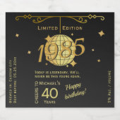 Geboren in 1985 40ste verjaardag wijnlabel Set Sparkling Wijnetiket (Enkel label)