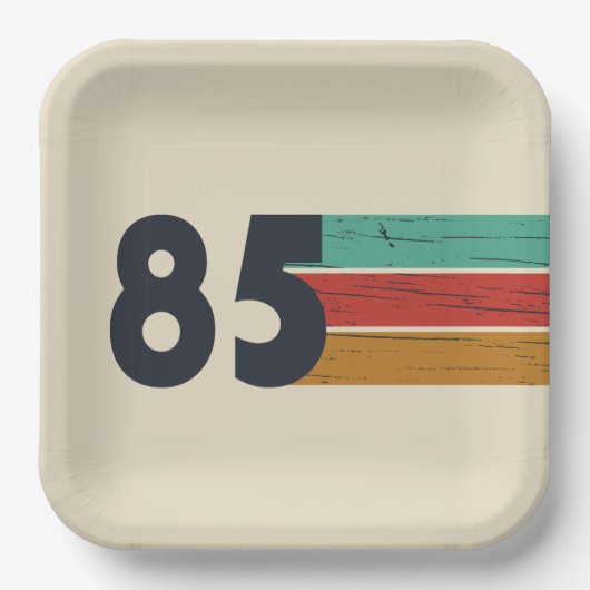 Geboren in 1985 40ste verjaardagscadeau papieren bordje (Voorkant)